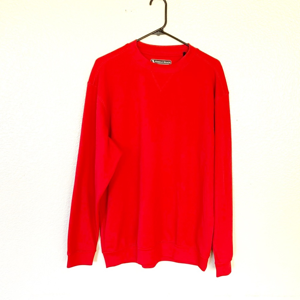 Men's Pebble Beach Red Crewneck Sweatshirt L